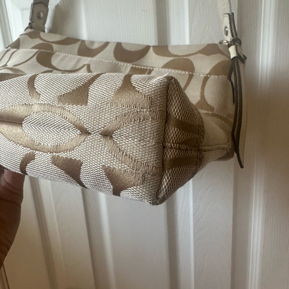 Coach Tan and Cream Shoulder Bag